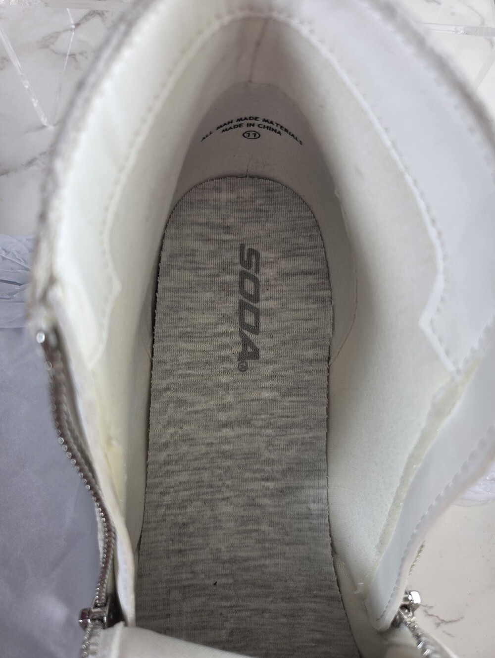 Soda White Side-Zip Wedge Ankle Boots - Picture 5 of 9